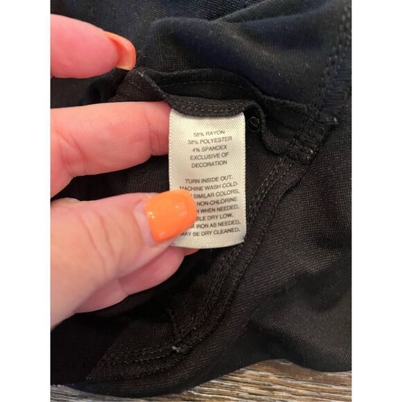 WHBM Black Jersey Knit Zipper Sleeve Military Jacket sz 4 EUC - Picture 8 of 8